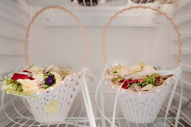 Hochzeitsblumen im Kühlschrank